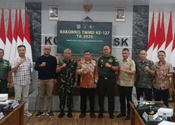 Dandim 0607/Kota Sukabumi Hadiri Vidcon Rekornis TMMD ke-127 TA 2026 di Makorem 061/Sk